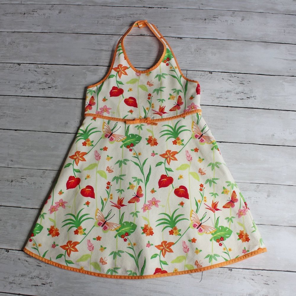 Gymboree Vintage Halter Dress Size 3T Orange Floral